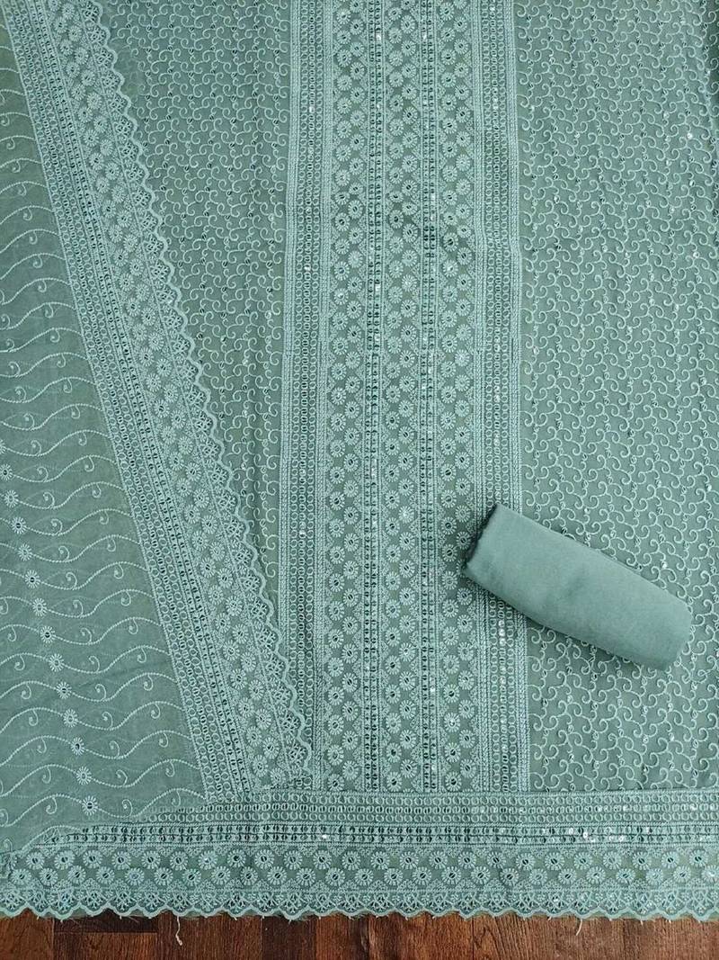 embroidered unstitched dress material