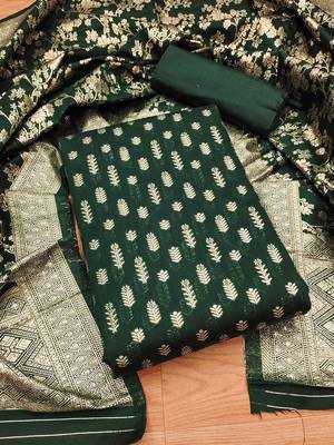 ethnic motifs woven design unstitched dress material 2