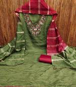 embroidered cotton unstitched dress material