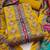 women mustard printed geometric dress material