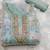 floral embroidered beads and stones unstitched dress material