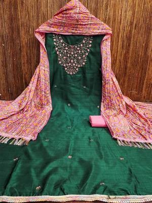 embroidered zari unstitched dress material 1