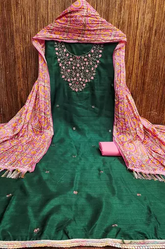 embroidered zari unstitched dress material