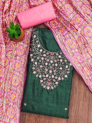 embroidered zari unstitched dress material 3