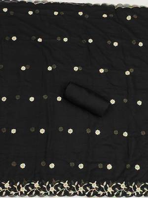 ethnic motifs embroidered thread work detailed unstitched dress material 4
