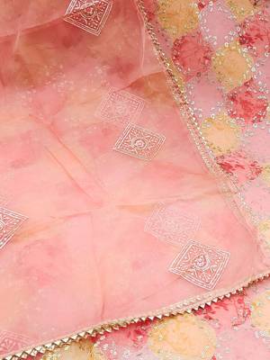 embroidered sequined organza unstitched dress material 5
