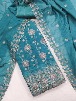 embroidered unstitched dress material 2