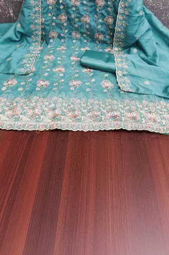 embroidered unstitched dress material