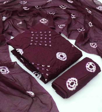 bandhani dyed unstitched dress material 1