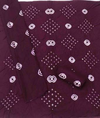 bandhani dyed unstitched dress material 5