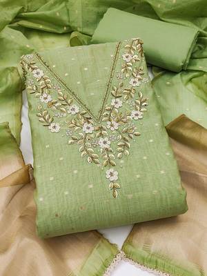 embellished unstitched dress material 2