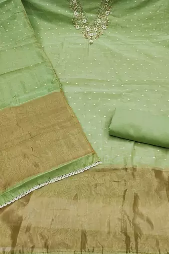 embellished unstitched dress material