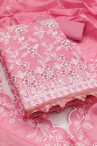 embroidered unstitched dress material