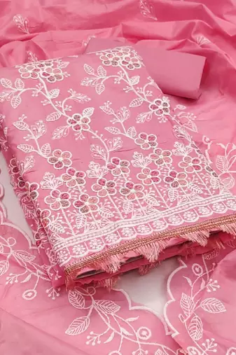 embroidered unstitched dress material