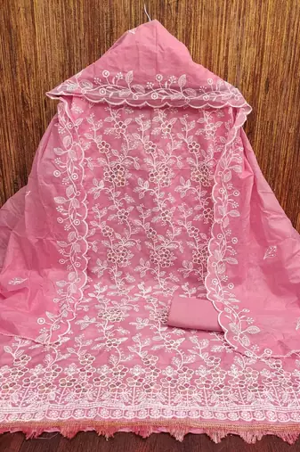 embroidered unstitched dress material