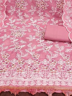 embroidered unstitched dress material 4