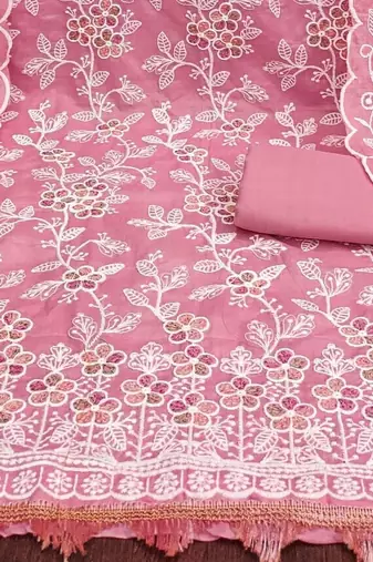 embroidered unstitched dress material