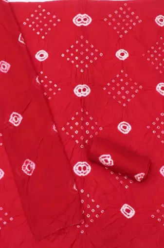 bandhani dyed unstitched dress material