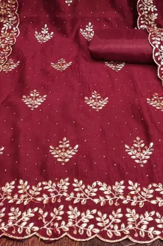 embroidered unstitched dress material