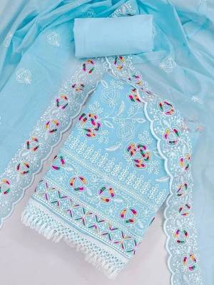 embroidered unstitched dress material 2