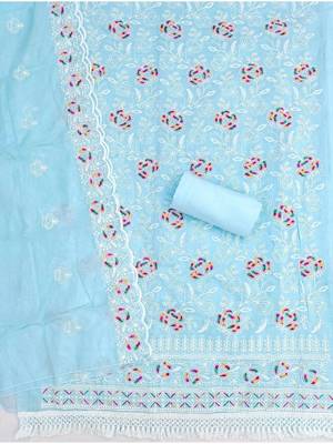 embroidered unstitched dress material 3