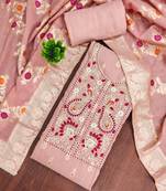 embroidered cotton unstitched dress material