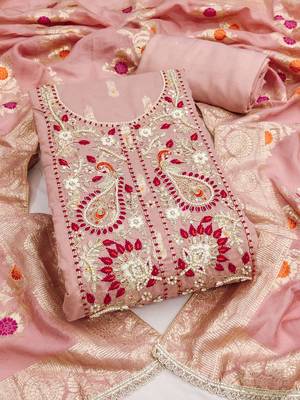 embroidered cotton unstitched dress material 2