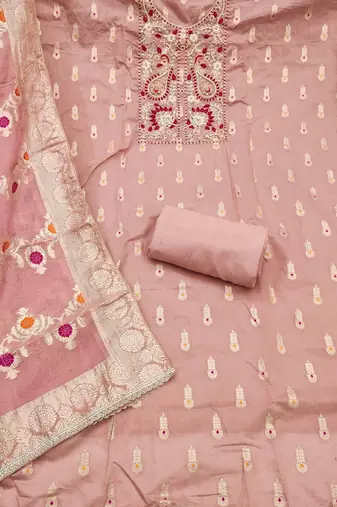 embroidered cotton unstitched dress material
