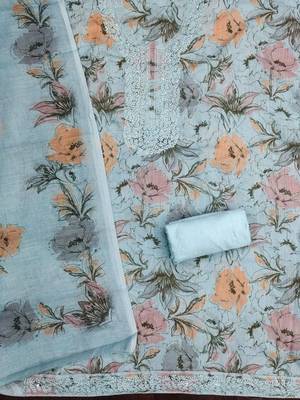 embroidered unstitched dress material 3
