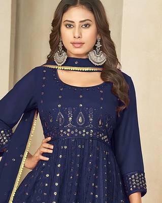 embroidered semi-stitched dress material 2