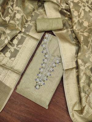 floral embroidered breads work unstitched dress material 1