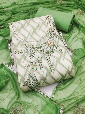 woven design beads and stones unstitched dress material 2