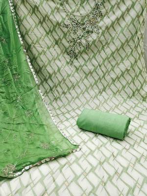 woven design beads and stones unstitched dress material 3