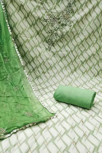 woven design beads and stones unstitched dress material