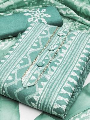 ethnic motifs printed gotta patti detail unstitched dress material 2