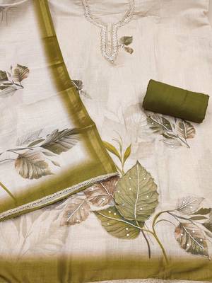 printed linen unstitched dress material 3