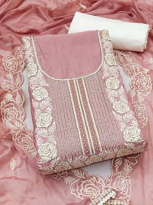 embroidered unstitched dress material 1