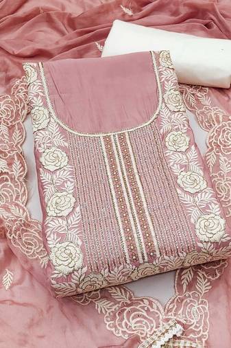 embroidered unstitched dress material