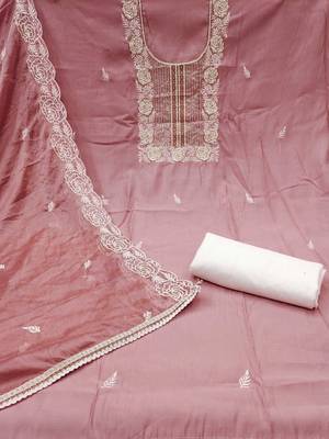 embroidered unstitched dress material 2