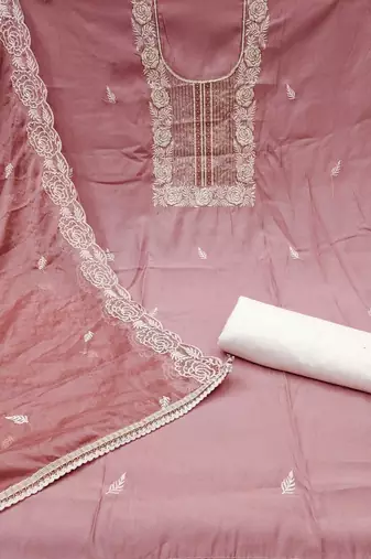 embroidered unstitched dress material