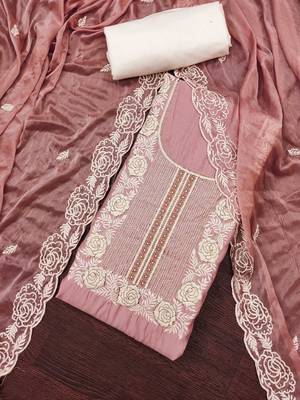 embroidered unstitched dress material 4