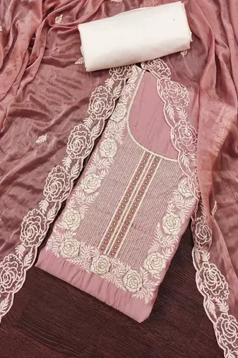embroidered unstitched dress material