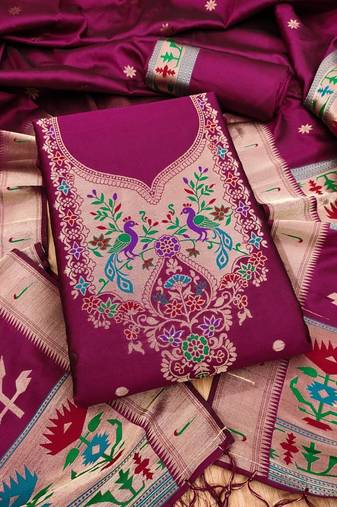 embroidered unstitched dress material