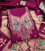embroidered unstitched dress material