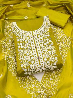 embroidered unstitched dress material 1