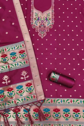 embroidered unstitched dress material
