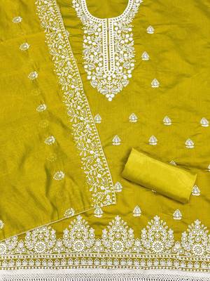 embroidered unstitched dress material 3