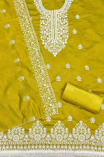 embroidered unstitched dress material