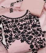 pink georgette multi work unstitched dress material