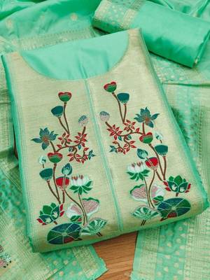 embroidered unstitched dress material 1
